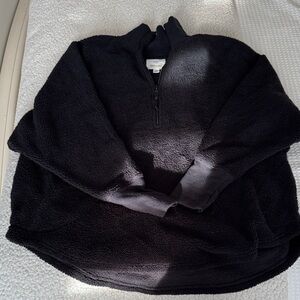 Sherpa Black Half-Zip Sweater